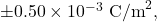 \pm0.50\times10^{-3}~\mathrm{C/m}^2,