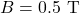 B=0.5~\mathrm{T}