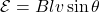 \mathcal{E}=Blv\sin\theta
