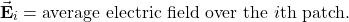 \[\vec{\mathbf{E}}_i=\mathrm{average~electric~field~over~the~}i\mathrm{th~patch}.\]