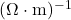 (\Omega\cdot\mathrm{m})^{-1}