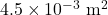 4.5\times10^{-3}~\mathrm{m}^2