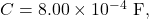 C=8.00\times10^{-4}~\mathrm{F},