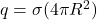 q=\sigma(4\pi R^2)