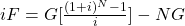iF = G[\frac{(1+i)^N-1}{i}]-NG