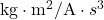 \mathrm{kg}\cdot\mathrm{m}^2/\mathrm{A}\cdot{s}^3