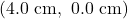 (4.0~\mathrm{cm},\ 0.0~\mathrm{cm})