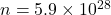 n=5.9\times10^{28}