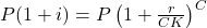 P(1+i)=P\left(1+\frac{r}{CK}\right)^C