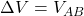 Rendered by QuickLaTeX.com \Delta V=V_{AB}