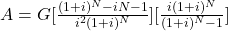 A = G [\frac{(1+i)^N-iN-1}{i^2(1+i)^N}][\frac{i(1+i)^N}{(1+i)^N-1}]
