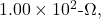 1.00\times10^2{\text -}\Omega,