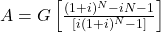 A = G \left[\frac{(1+i)^N - iN - 1}{[i(1+i)^N - 1]}\right]