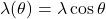 \lambda(\theta)=\lambda\cos\theta