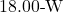 18.00{\text -}\mathrm{W}