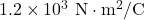 1.2\times10^3~\mathrm{N}\cdot\mathrm{m}^2/\mathrm{C}