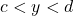 c<y<d