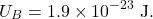 \[U_B=1.9\times10^{-23}~\mathrm{J}.\]