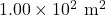 1.00\times10^2~\mathrm{m}^2