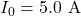 I_0=5.0~\mathrm{A}