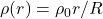\rho(r)=\rho_0r/R