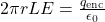2\pi rLE=\frac{q_{\mathrm{enc}}}{\epsilon_0}
