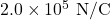 2.0\times10^{5}~\mathrm{N/C}