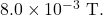 8.0\times10^{-3}~\mathrm{T}.