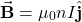 \begin{equation*}\vec{\mathbf{B}}=\mu_0nI\hat{\mathbf{j}}\end{equation*}