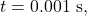 t=0.001~\mathrm{s},