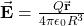 Rendered by QuickLaTeX.com \vec{\mathbf{E}}=\frac{Q\vec{\mathbf{r}}}{4\pi\epsilon_0R^3}