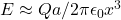 Rendered by QuickLaTeX.com E\approx Qa/2\pi\epsilon_0x^3
