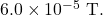 6.0\times10^{-5}~\mathrm{T}.