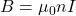 B=\mu_0nI