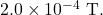 2.0\times10^{-4}~\mathrm{T}.