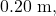 0.20~\mathrm{m},