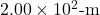 2.00\times10^2{\text -}\mathrm{m}
