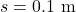 s=0.1~\mathrm{m}