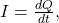 I=\frac{dQ}{dt},
