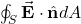 \oint_S\vec{\mathbf{E}}\cdot\hat{\mathbf{n}}dA