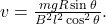 v=\frac{mgR\sin\theta}{B^2l^2\cos^2\theta}.