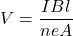 \begin{equation*}V=\frac{IBl}{neA}\end{equation*}