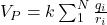 V_P=k\sum_1^N\frac{q_i}{r_i}
