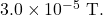3.0\times10^{-5}~\mathrm{T}.