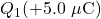 Q_1(+5.0~\mu\mathrm{C})