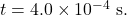t=4.0\times10^{-4}~\mathrm{s}.
