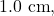 1.0~\mathrm{cm},