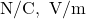 \mathrm{N/C},~\mathrm{V/m}