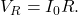 V_R=I_0R.