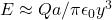 Rendered by QuickLaTeX.com E\approx Qa/\pi\epsilon_0y^3